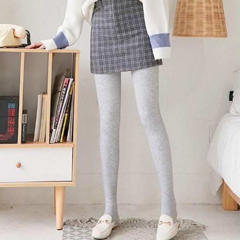 Step-on-foot Socks and Velvet Leggings for Women's Outer Wear In Winter Thin Cotton Vertical Striped Large Size High-waist Warm Pants