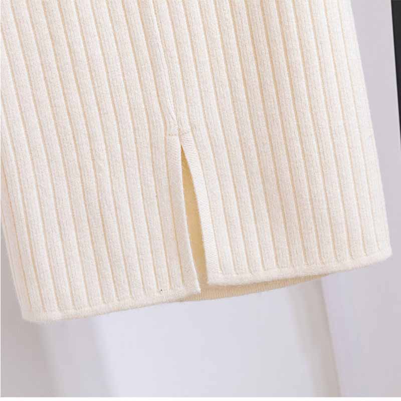 Short Knit Skirt Thread Back Slit Knit Skirt Winter Korean Style High Waist Bag Hip Skirt Female Wool Short Skirt One-step Skirt