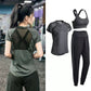3PCS Women's Sports Suit Yoga Clothes Quick-drying Clothes Gym Running Loose Morning Running Fitness Clothes Three-piece Suit Tracksuits Jogging Suit