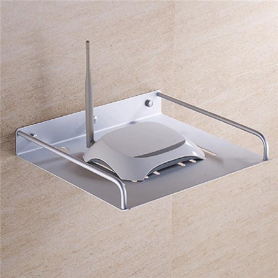 Single Wall Mount Tv Storage Box Router Shelf Bracket Holder Set-Top Box Mini Player Stand Rack Aluminum Single Layer Space