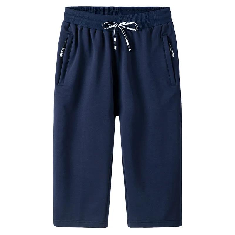 Summer Thin Cotton Casual Cropped Trousers Men's Straight Loose Large Size Sports Shorts
