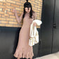 Long Over-the-knee Lazy Knit Sweater Large Swing Dress Slim Fit Versatile Bottomed Fishtail Skirt Women's Long Sweater Comfortable and Warm