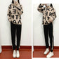 2pcs/set Women's Sports Set  Letter Printing Hooded Knitted  Sweater + Knitted  Elastic Waist Harem Pants Sets  Ladies Outfits Sweat Suit