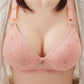 Comfortable Cotton Printed No Steel Rings Gathering Adjustable Anti-sagging Women's Lingerie Bra
