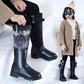 Children's Boots Autumn and Winter Girls' Plush Boots Large Size Solid Color Cartoon Butterfly Snow Boots