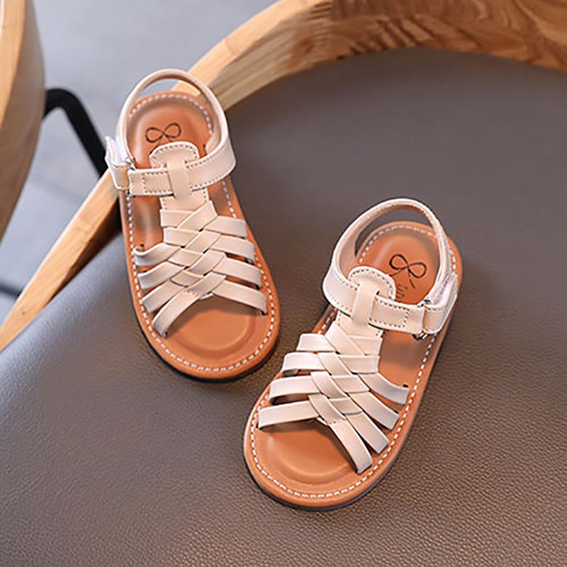 Girls Sandals Summer Princess Net Red Soft Bottom Children's Sports Roman Woven Children's Beach Shoes
