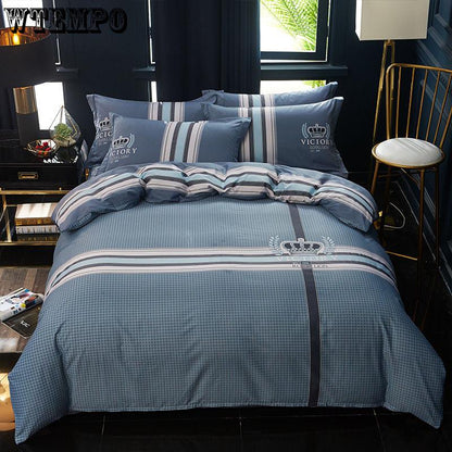 4 Pcs Set Pillowcase Soft Comfortable Bedding Set Home Quilt Cover Set Queen King Size