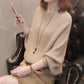 Winter Pullover Loose Top Solid Color Women's Sweater