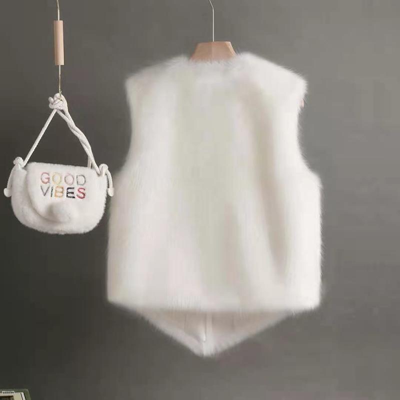 Faux Fur Waistcoat Women's Short Imitation Rex Rabbit Fur Waistcoat Slim and Thin Fur Vest Waistcoat Keeps Warm and Comfortable