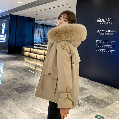 Short Down Cotton Coat Cotton Jacket Women's Coat Winter Student Korean Version Loose Plus Fleece Parkas Women