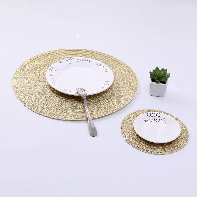 2pcs/set Non Slip Cotton Round Heat Insulation Table Mug Mat Pad Placemat Coasters Home Decor