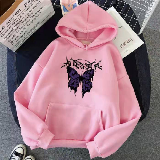 Fashion Women's Casual Long Sleeve Hooded Printed Ladies Sweatshirt Tops