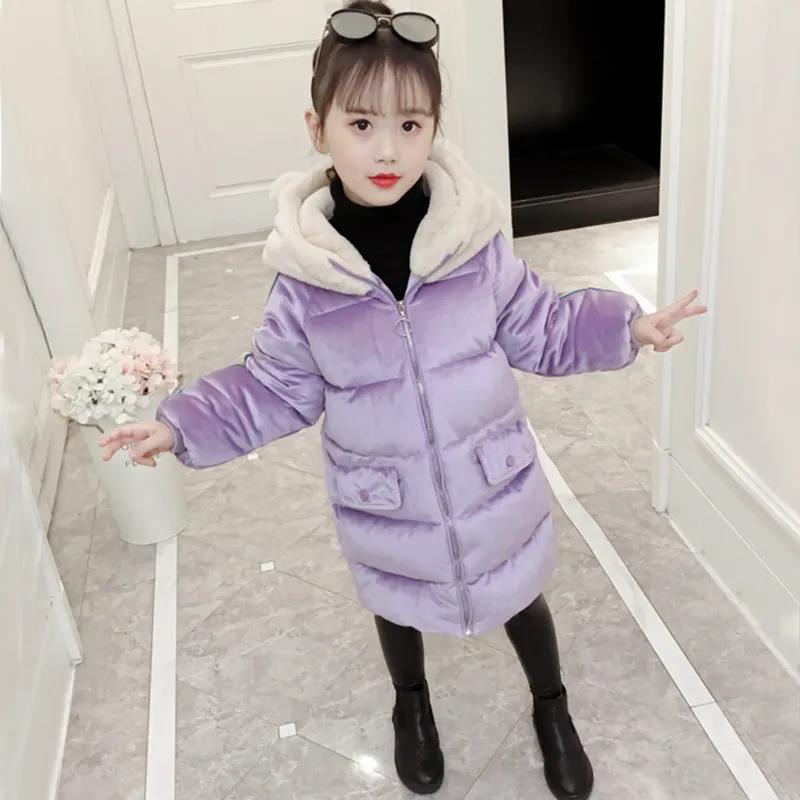 Children's Clothing Girls' Winter Clothing Mid-length Padded Coat Autumn Children's  Foreign Style Padded Coat Cotton Coat Cute