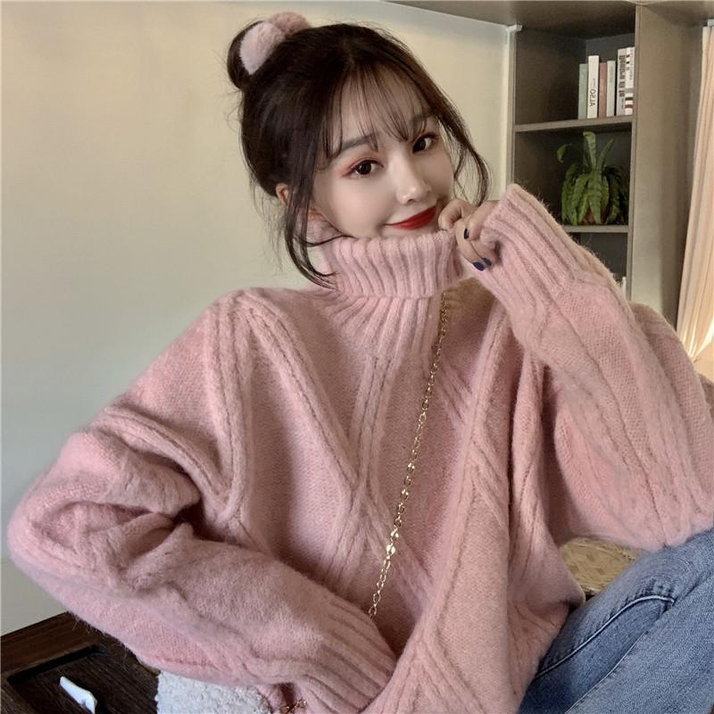Women's Pullover Sweater Loose Bottoming Sweater Wear Outside Lazy Style All-match Knitted Top
