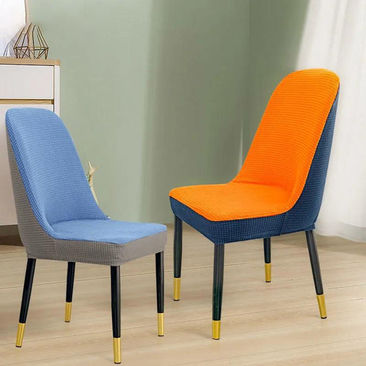 Nordic Style Household Dining Table and Chair Cover Universal Modern All-inclusive Elastic Thickening Semicircular Color Matching Curved Chair Cover