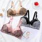 Large Size Thin Leopard Print Bra Underwear Female Super Gathered Sexy Big Breasted Anti-sagging No Steel Ring Bra