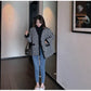 Little Fragrant Houndstooth Jacket Women Autumn and Winter Black and White Plaid Loose Short Thick Woolen Coat