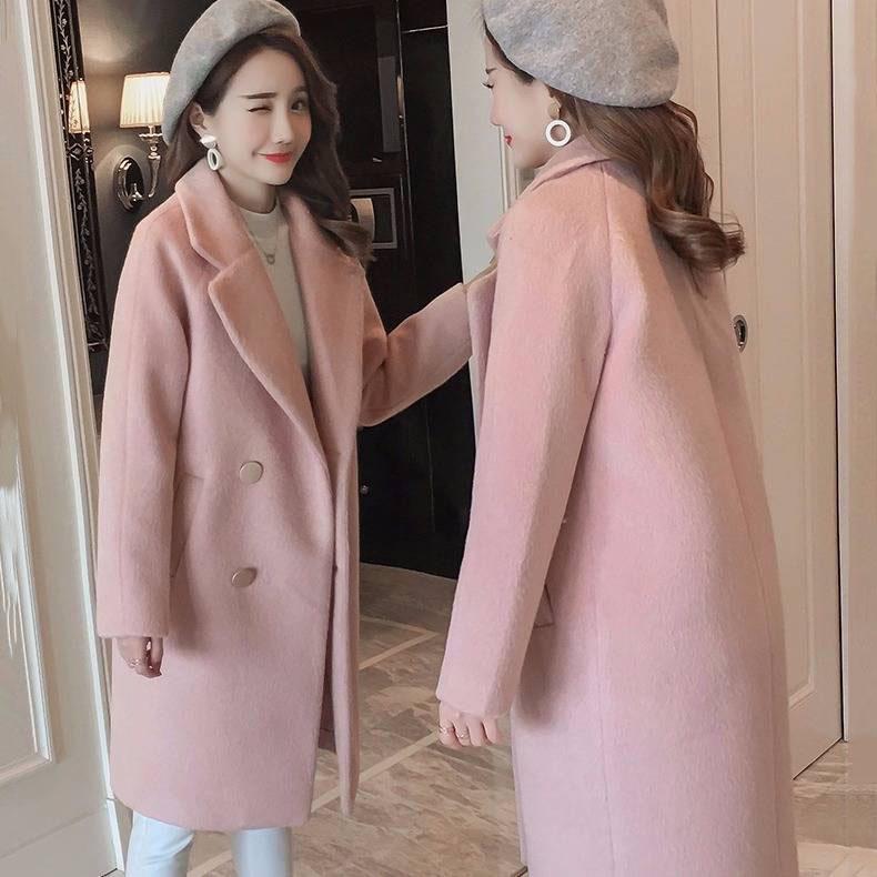 Wool Coat for Women Winter Warm Cotton-padded Coat Long Overcoat Casual Wool Jacket Female Outwear
