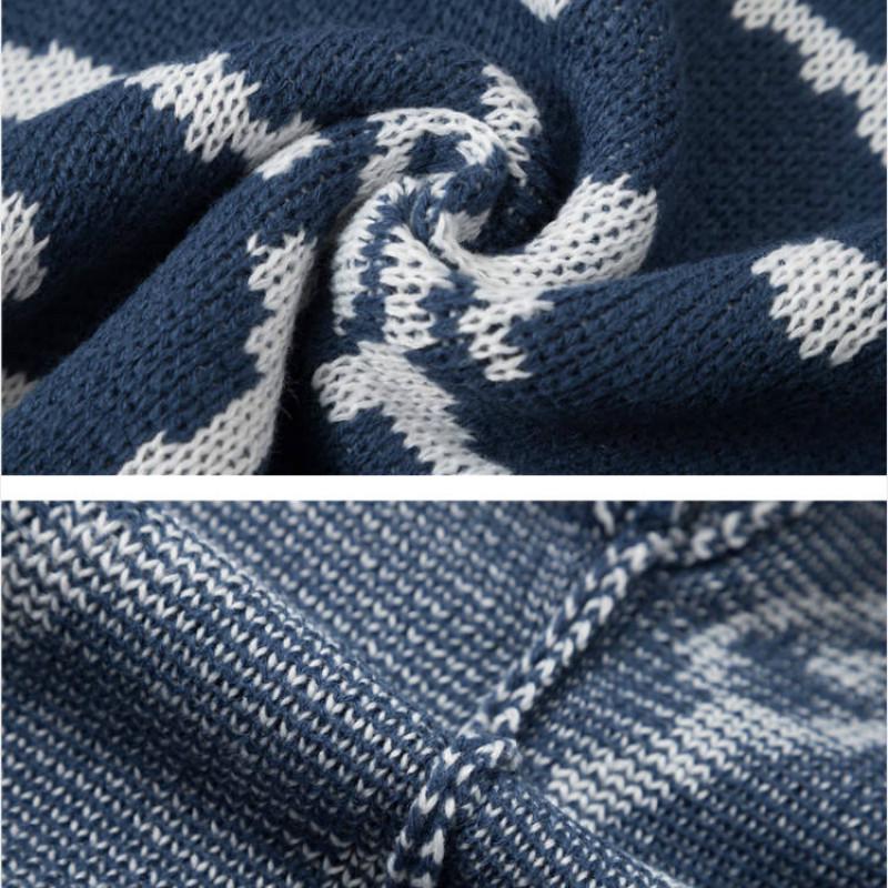 Winter Sweet Jacquard Pullover Sweater Women Loose Long Sleeve Knitted Round Neck Sweater