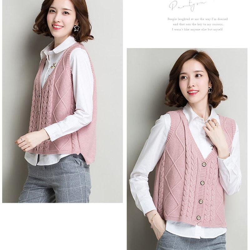 Sweater Vest Women V-neck Solid Simple Slim All-match Casual Korean Style Teens Chic Fashion Autumn Winter Sleeveless Sweaters
