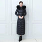 Down Cotton Jacket Winter Fashion Shiny Hooded Jacket Thicken Warm Long Over-the-knee Cotton Jacket Women
