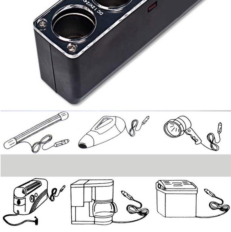 Four-in-one Car Charger Fast Charging Adapter Multi-function Car Socket Cigarette Lighter Head Power Converter