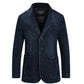 Autumn Denim Business Casual Jacket Men's Loose Cotton Keep Warm Jacket Dad Outfit