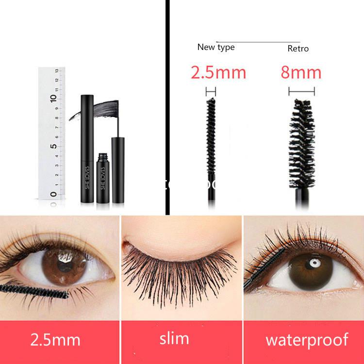 Ultra-fine brush mascara extended curl thick waterproof eyebrow pencil waterproof eyeliner set