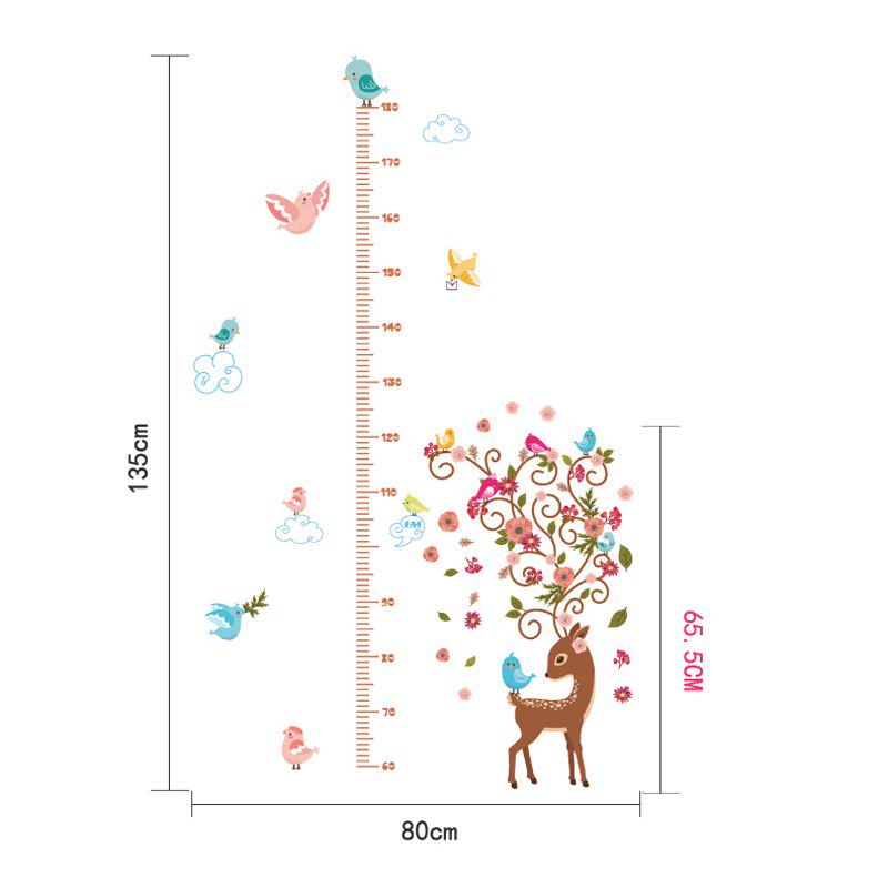 [sticker ]Cartoon Deer Height Wall Stickers For Kids Rooms Baby Room Nursery Bedroom Home Decor Art