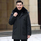 Down Jacket Men's Mid-length Thick Fox Fur Collar Winter Warm Hooded Jacket