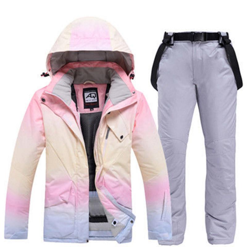 Winter Windproof and Waterproof Ski Suit Suit Unisex Veneer Waterproof and Cotton Wear-resistant Couple Ski Hoodie Suit