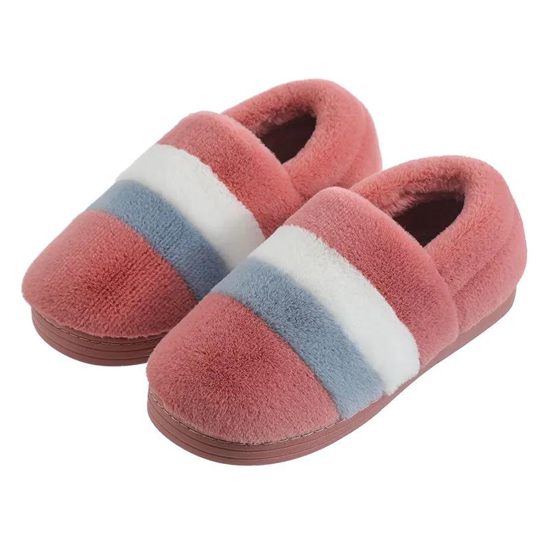 Winter Couple Thick-soled Non-slip Cotton Slippers Household Warmth Confinement Shoes Cute Cartoon Female Hair Drag