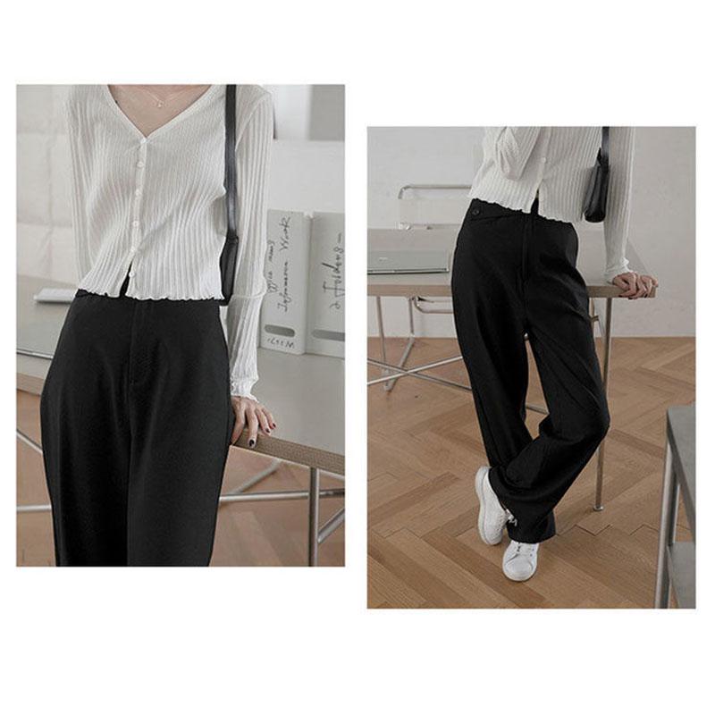 Autumn Korean Cardigan Top V-neck Knit Jacket Short Long Sleeve Striped Young Women Sweater