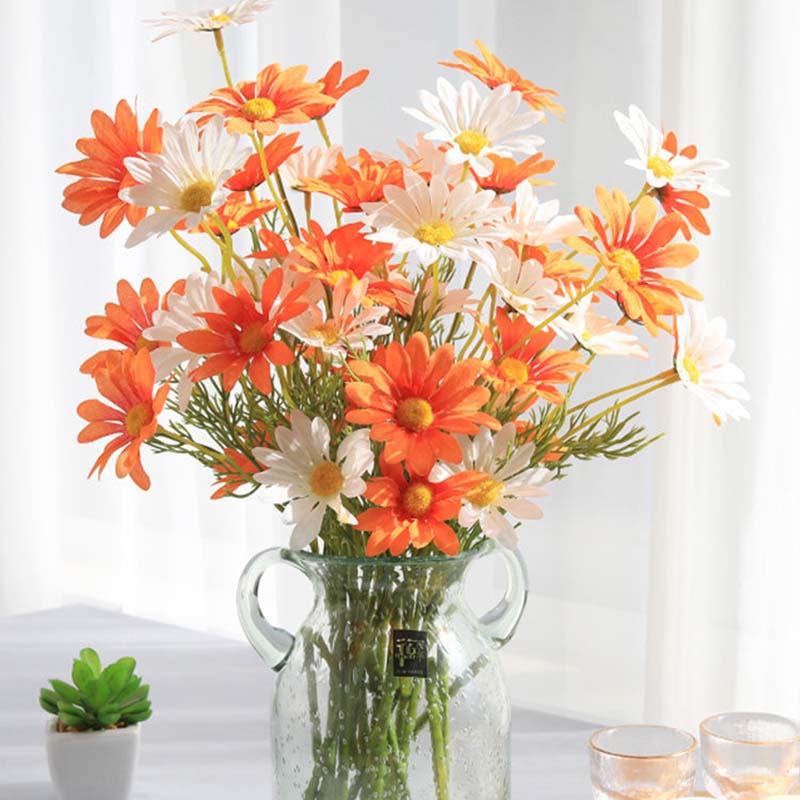 Dried Flowers Small Daisies Fake Flowers Simulation Flowers High-end Decoration Living Room Bouquets Flowers Simulation Photo Props Wedding Decoration