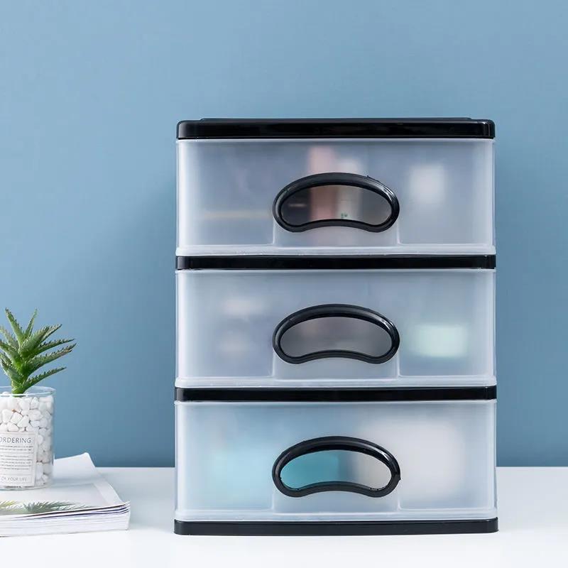 White Transparent Multi-layer Drawer Storage Box Plastic Small Storage Cabinet Office Desktop Storage Debris Storage Box