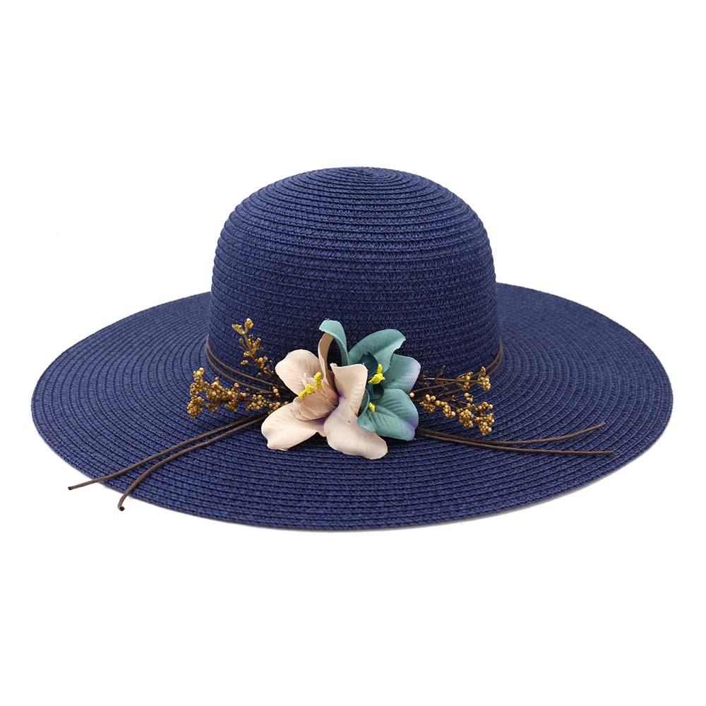 Hat Women Wide Brim Floppy Straw Sun Hat Sea Beach Foldable UV Protect Caps