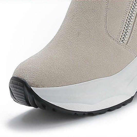 Women's Snow Boots Thicken Plus Fleece Cotton Shoes Non-slip and Warm Platform Boots