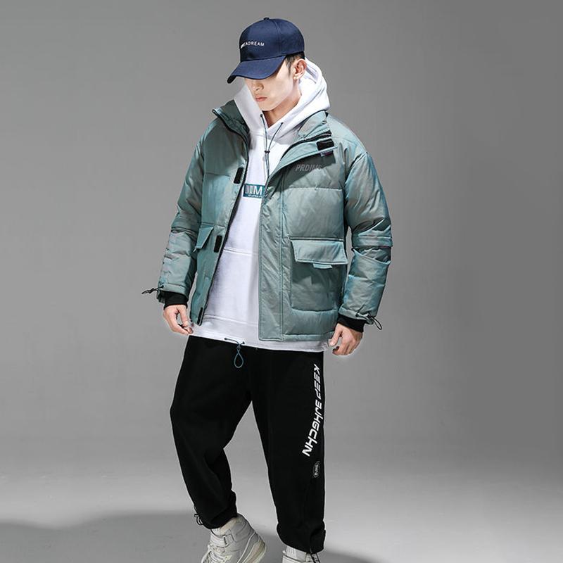 Fashion Short Shiny Down Jacket Men Winter Jacket Simple Casual Street Wear Men