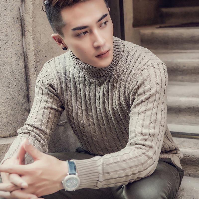 Pullover Men 2019 Autumn Winter Wool Slim Fit Sweater Men Casual Turtleneck Sweaters Pull Jumper Men