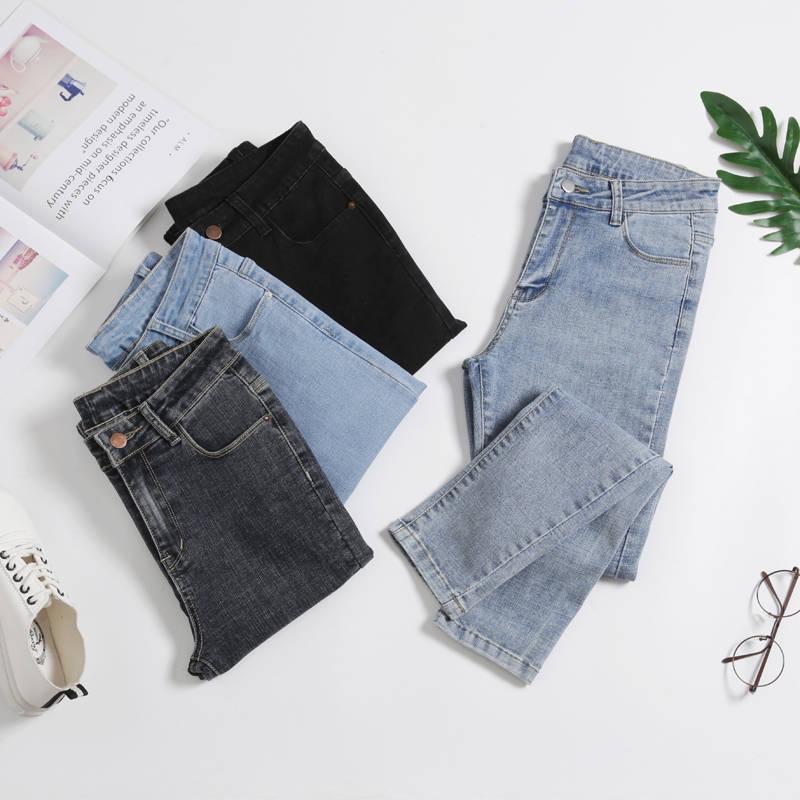 Large Size Casual Skinny Pencil Pants Female High Waist Wild Self-cultivation Stretch Ladies Jeans