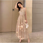 Elegant Long Sleeve Sparkle Sequin Maxi Dress Long Length Stretchy Bodycon Party Dress Gold Vestidos
