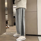 Zipper Sports Pants Men's Loose Spring and Autumn Tide Brand Sweatpants Solid Color Trend Pants Ins Wide-leg Pants