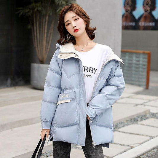 Winter Korean Style Down Jacket Women Short Hooded Loose White Duck Down Fashion Jacket Trend