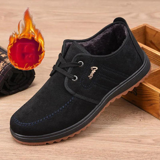 Men Winter Cloth Shoes Men's Work Shoes Wear-resistant Non-slip Casual Shoes Plus Velvet Thick Cotton Shoes