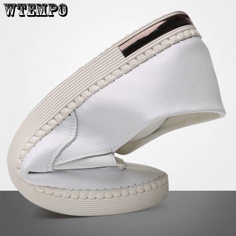 Leather Casual Shoes Men Sneakers White Comfortable Breathable Sneakers Outdoor Shoes
