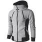 Men's Hooded Zip Sweater Casual Autumn Winter Jacket Sports Outdoor Men's Fake Two Piece Jacket