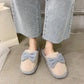 Slippers Women's Flat-bottomed Baotou Cotton Slippers Cute Home Wear Plus Velvet Warm Winter Indoor Furry Shoes Personality Drag