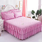 3pcs/set Korean Princess Style Thick Bed Skirt Bedroom Home One-piece Bed Sheet