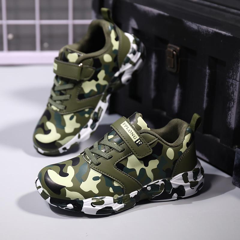 Boys' Leather Waterproof Camouflage Shoes Children's Sports Shoes