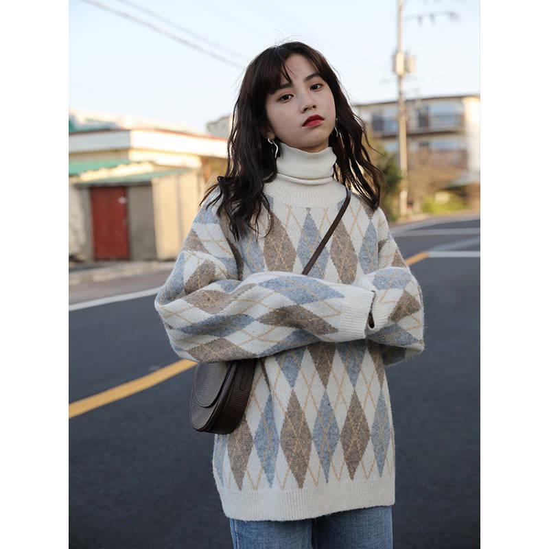 Autumn new sweater loose versatile cover meat round neck sweater women's jacket tide